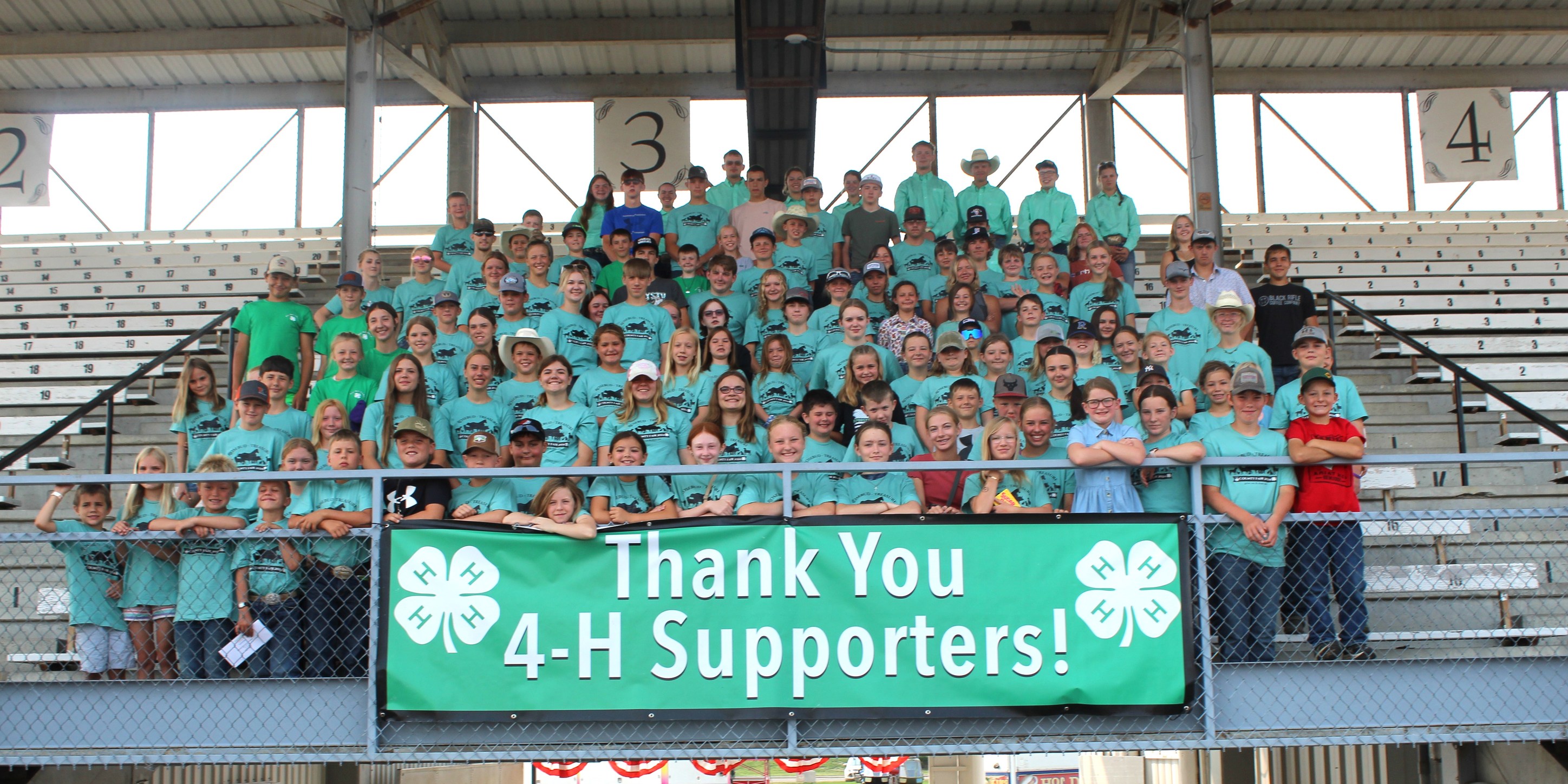 Rosebud-Treasure County 4-H’ers at the Awards ceremony at the end of the County Fair.  